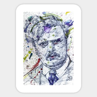 G. K. CHESTERTON watercolor and ink portrait.1 Sticker